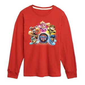 Boys' - Paw Patrol - Mighty Movie Character Group Long Sleeve Graphic T-Shirt - 1 of 4