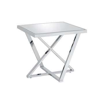 Drubeck Glam Mirrored End Table Chrome - HOMES: Inside + Out