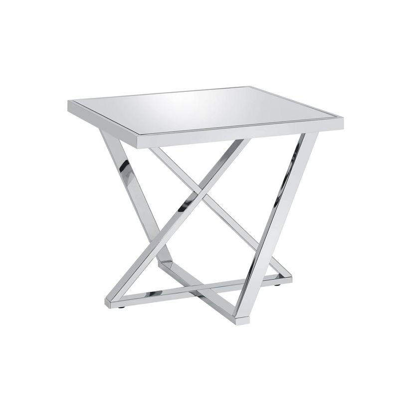 Drubeck Glam Mirrored End Table Chrome - HOMES: Inside + Out, 1 of 9