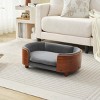 Elevated Dog Bed Pet Sofa with Solid Wood Legs and Bent Wood Back, Velvet Dog Bed with Removable Washable Cushion Cover - Cuddlewood - 2 of 4