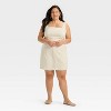 Women's Satin Mini A-Line Skirt - A New Day™ Cream - 3 of 3