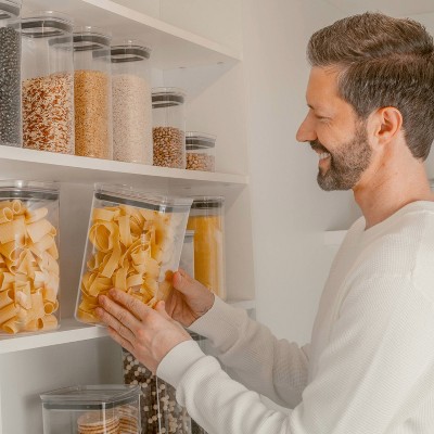 OU Airtight Food Storage Container 3.7qt, BPA Free Clear Plastic Food Storage Container with Leak Proof Lid, Stackable Kitchen Pantry Organizer — фото 4