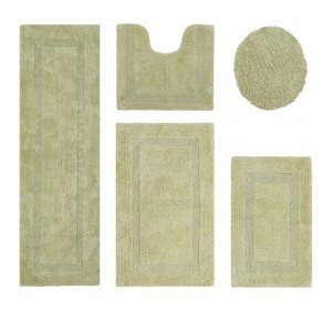 Lux Premium 100% Cotton Tufted Solid Reversible 5 PC Bath Rug Set – Ultra-Soft, Water-Absorbent, Durable, Machine Washable Bathroom Rug - 1 of 4