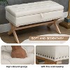 Airsurfer 35" Upholstered Storage Ottoman Bench with Button Tufting – Linen Fabric, Hidden Storage - 3 of 4