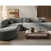 122'' Fabric Upholstery Sectional Sofa,4 Seat Cozy Corner Sofa for Living Room,Curved High Resilience Foam Oversized Sectional Couch-Coolbibila - 2 of 4