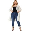 Agnes Orinda Women's Plus Size Lace Open Front 3/4 Sleeve Long Cardigans - 3 of 4