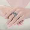 Rhodium and 14K Gold Plated Cocktail Ring Featuring a Vibrant Array of Colored Cubic Zirconia – A Dazzling Statement Piece with Multi-Hued Sparkle - 2 of 3