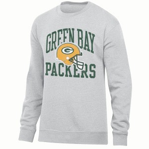 NFL Green Bay Packers Men's Gray Long Sleeve Crew Fleece