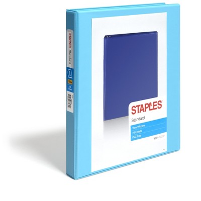 Staples Standard 1 3-Ring View Binder Teal 58655