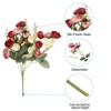 Unique Bargains Home Wedding Decoration Branch Heads Silk Artificial Mini Rose with Stem - 4 of 4