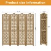 PexFix Carved Room Divider Folding Screen Room Divider with Copper Coin Pattern for Home Office Garden Terrace Paulownia Wood - 3 of 4
