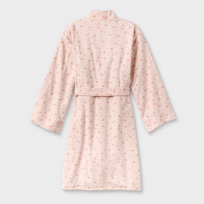 Condition photo showing New/Like New for s/m dotted bath robe with kimono collar pink - room essentials™