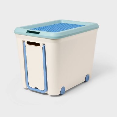 Building Brick Play Rolling Storage Tub Blue - Brightroom™