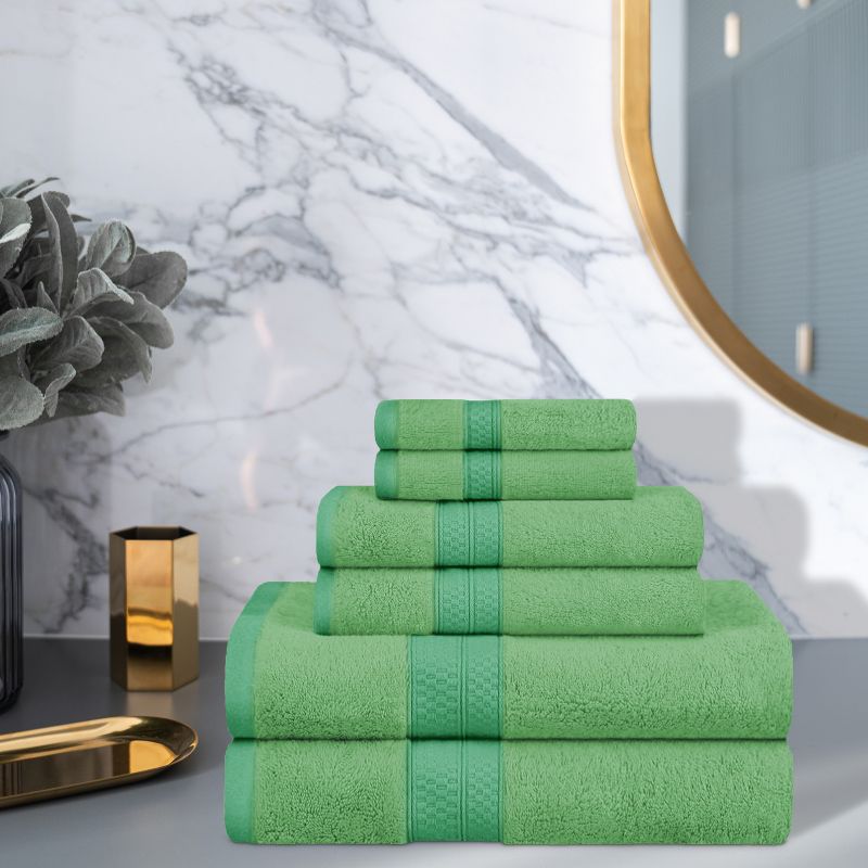Plush and Highly Absorbent Greenbury Rayon from Bamboo and Cotton Blend Plush and Durable Modern Assorted 6-Piece Towels Set by Blue Nile Mills, 2 of 6