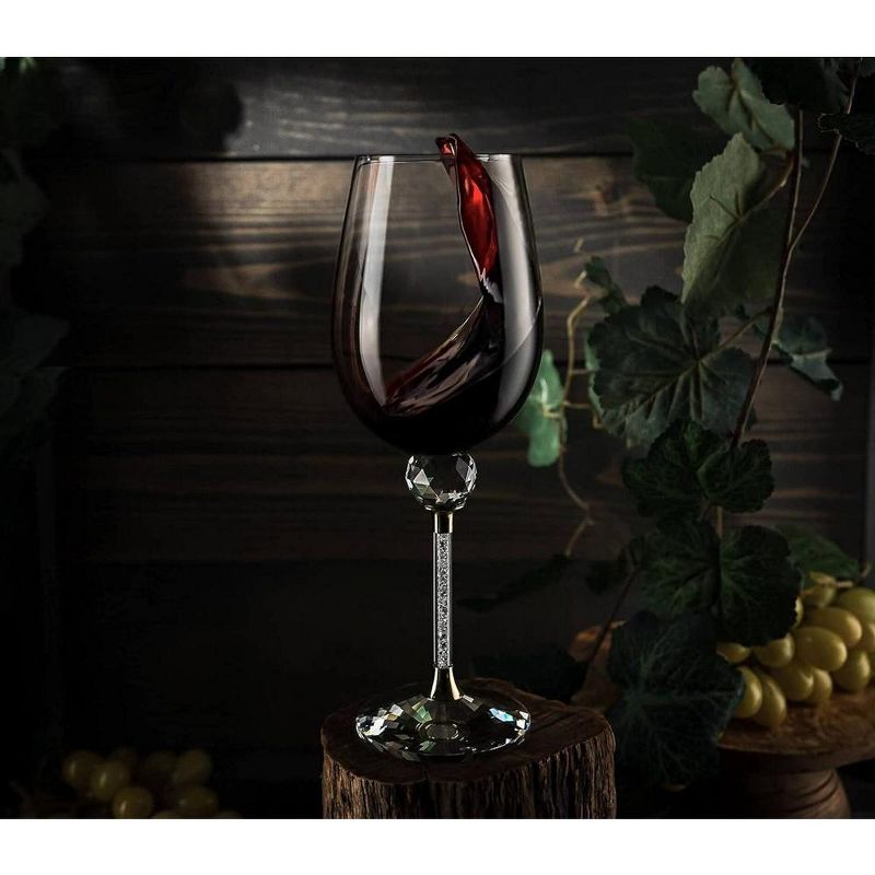 The Wine Savant Diamond Studded Wine Glasses, Perfect Addition to Home Bar, Unique Style & Decor - 2 pk, 2 of 7