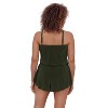 Aqua Green, Women's Keyhole Blouson Romper - 3 of 3