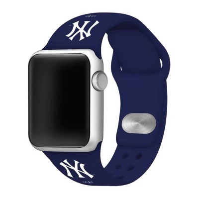 MLB New York Yankees Apple Watch Compatible Silicone Band 38mm - Blue