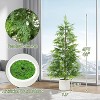 2 Pack 3FT Faux Evergreen in White Pots,UV Resistant Decorative Potted Pine - 2 of 4