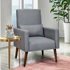 2-in-1 Fabric Upholstered Rocking Chair Nursery Armchair with Pillow Dark Grey - 4 of 4