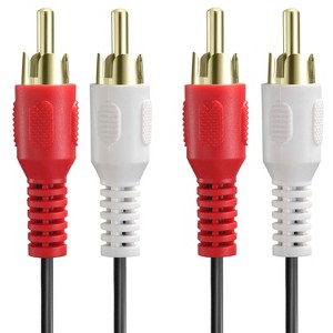 Fosmon Gold-Plated Dual RCA Audio Cable - 6FT, Male to Male, 2RCA to 2 RCA Cable - 1 of 4