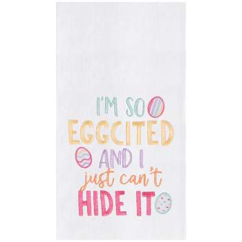 C&F Home I'm So Eggcited Embroidered Cotton Flour Sack Kitchen Towel