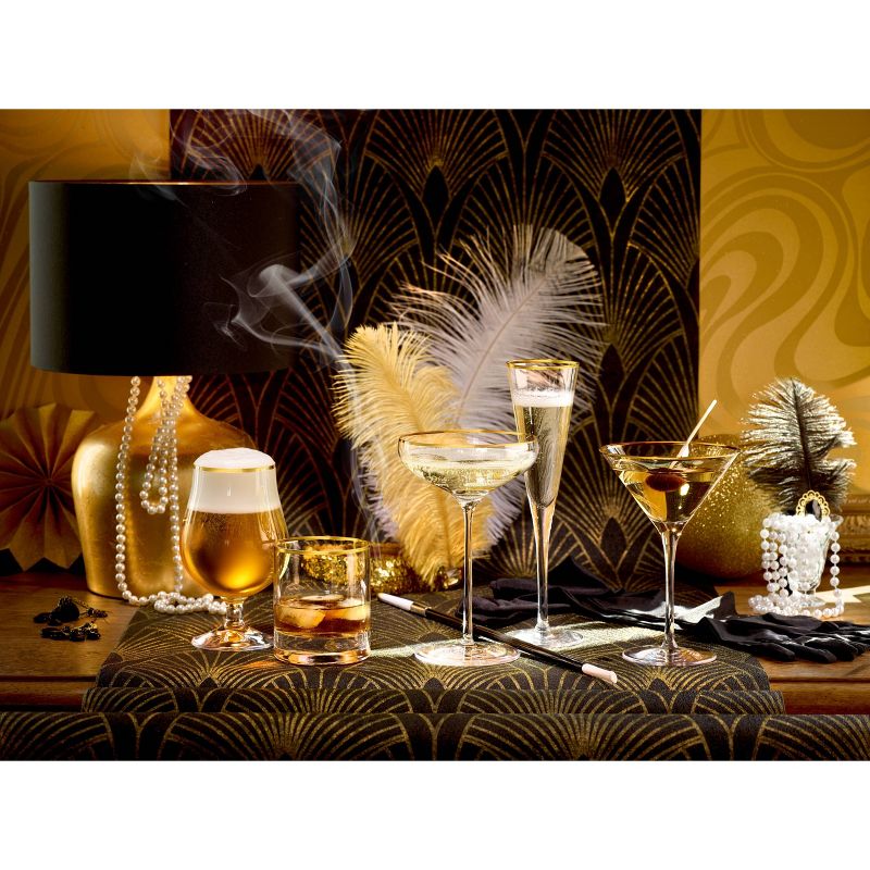 Set of 4 Cabaret NY Bar Whiskey with Rim Drinkware 10.75oz Glasses Gold - Stolzle Lausitz, 5 of 6