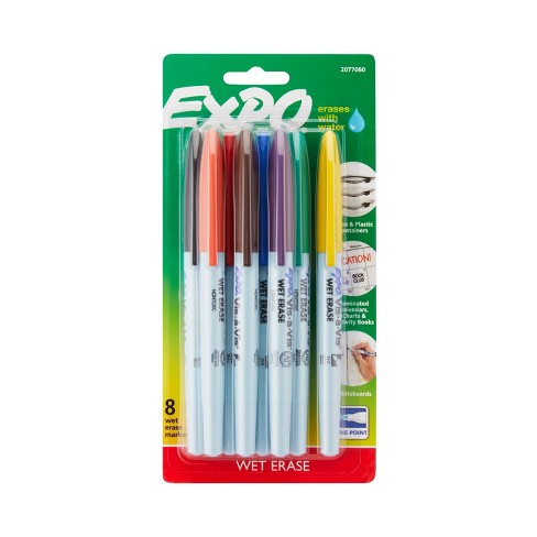 8pk Wet Erase Marker Fine Point Multicolor Expo Target