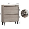 coucheta Shoe Cabinet with 2/3/4 Flip Drawers, Wooden Shoe Organizer with Adjustable Shelf, Hidden Shoe Cabinet for Hallway, Entryway, Living Room - 2 of 4