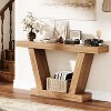 Console Sofa Table, 2-Tier Farmhouse Narrow Table Behind Couch Sofa, Extra-Long, Accent Entryway Table for Hallway, Foyer - 4 of 4