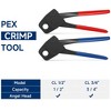Topteng Combo Angle Head Pex Pipe Plumbing Crimping Tool for Copper Crimp Jaw Sets 1/2" & 3/4" with Go/No-Go Crimp Gauge - 4 of 4
