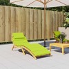 vidaXL Bright Green Sun Lounger Cushion - Oxford Fabric, Foam Fiber Filled, Indoor and Outdoor Use, Secure Non-Slip Design, 73.2"x22.8"x1.2" - 2 of 4