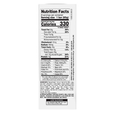 Perfect Bar Gluten Free Dark Chocolate Peanut Butter with Sea Salt Protein Bar - 55.2oz/24ct