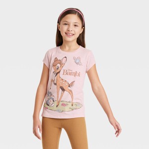Girls' Disney Bambi Short Sleeve Graphic T-Shirt - Pink - 1 of 3