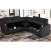 Belffin L-Shaped Fabric Sectional Couch - Modular Design with Hidden Storage & Removable Cup Holder - 2 of 4