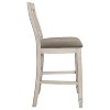 Light gray and Rustic Cream Counter Height Chairs (Set of 2) - 2 of 4