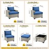 XIZZI All-Weather Rattan Furniture, Sectional Sets w/ Optional Solar Light-Up Coffee Table & Ottoman, Choose 6-9pc Configs in 8 Fade Resistant Colors - 3 of 4