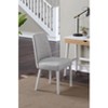 Dexmalle Dining Chair With White Leg And Gray Fabric - 3 of 4