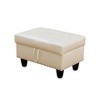 DOMETOUR Modern Storage Ottoman Faux Leather - Synthetic Leather Footstool White - 3 of 4