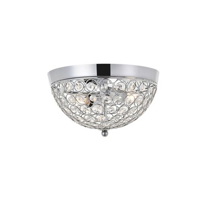 Taye Chrome and Glass 2-Light Flush Mount