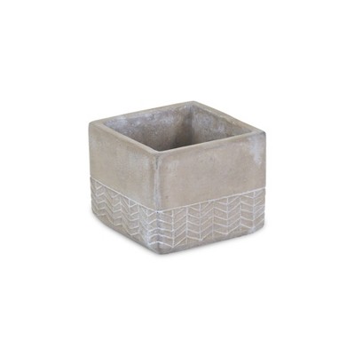 Cheung's Rowena Square Arrow Themed Cement Pot - Small