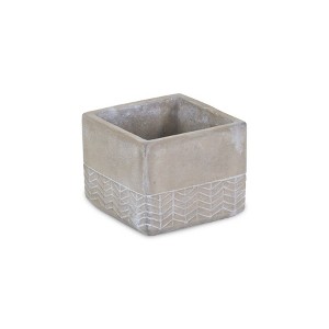 Cheung's Rowena Square Arrow Themed Cement Pot - Small - 1 of 4
