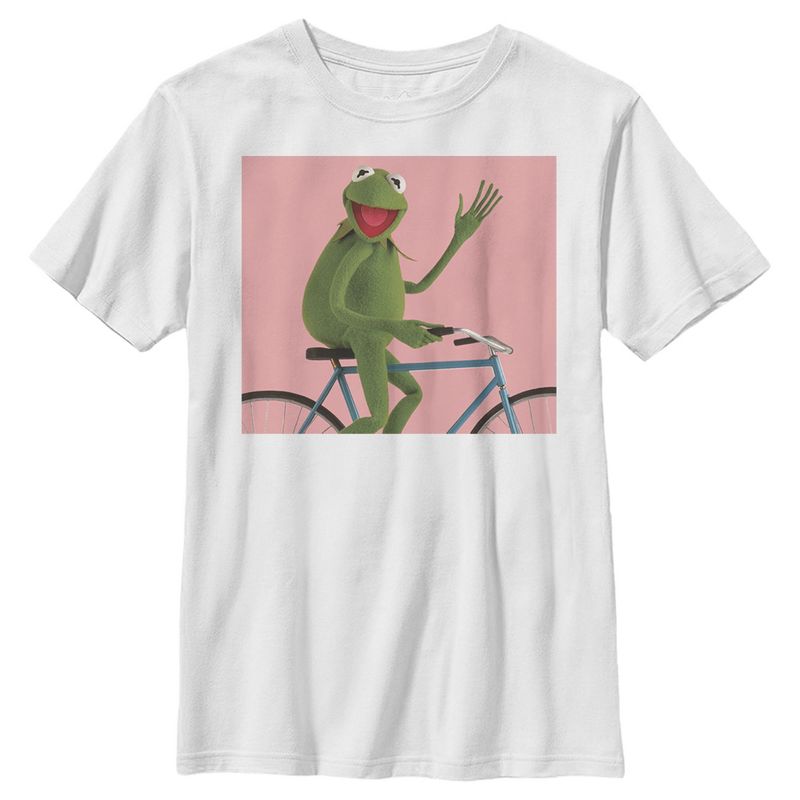Boy's The Muppets Kermit Bike Wave T-Shirt, 1 of 6