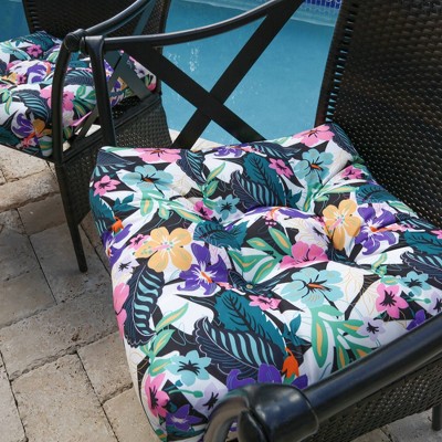 Star Foliage Multicolor Water-Resistant Patio Chair Cushions, 19" x 19" x 5" (2-Pack)
