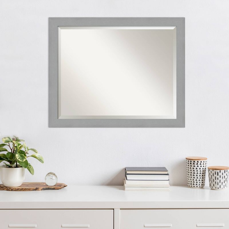 32&#34; x 26&#34; Brushed Nickel Framed Wall Mirror Silver - Amanti Art, 6 of 8