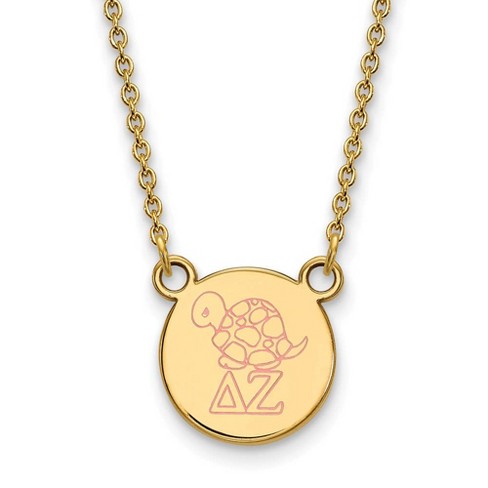 Black Bow Jewelry 14k Yellow Gold Plated Sterling Silver Delta Zeta Greek Life Necklace 18 Inch - image 1 of 4