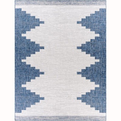 Mark & Day Wolfheze 7'10"x10'2" Rectangle Woven Indoor & Outdoor Area Rugs Navy: Stain-Resistant, Modern Bohemian Style