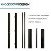 36 x 80 Smooth Fiberglass Entry Door, Vinyl Frame, Smooth Brush Dark Brown, 3/4 View Frosted Glass - 3 of 4