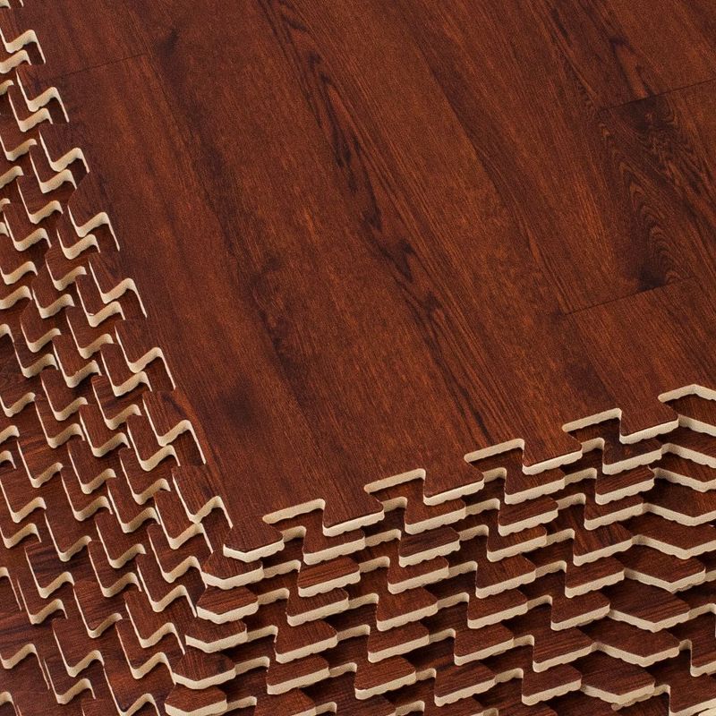 Sorbus Interlocking Wood Grain Print Floor Mats - 12 Pcs, 3 of 6