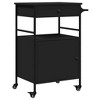 vidaXL Kitchen Trolley Black 22 in.x16.9 in.x35.2 in. Engineered Wood - 2 of 4