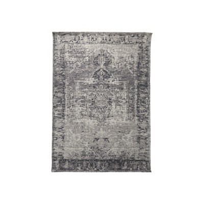 HomeRoots 8' X 10' Charcoal And Gray Moroccan Hand Woven Distressed Area Rug